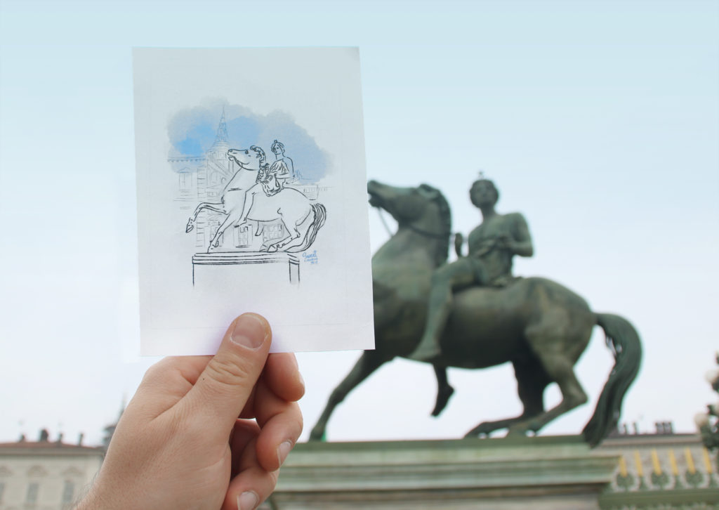 Equestrian statue sketch - Royal Palace Turin